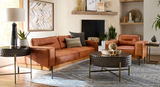 Portofino Modern 95" Sofa in Cocoa Brown Leather