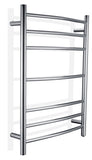 Gown Series 7-Bar Wall Mounted Electric Plug-In Bathroom Towel Warmer Rack in Matte Black Finish Stainless Steel