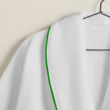 Shawl Collar Cotton Bath Robe with Border Embroidery