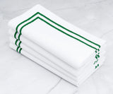 Green Napkins - Double Line Embroidered