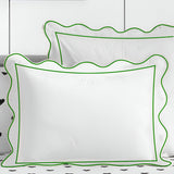 400TC Cotton Scallop Embroidery & Border Sateen Solid Pillow Sham