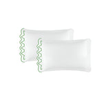 Imaginary Scallop 400TC Cotton Embroidery Sateen Solid Pillowcases (Set Of 2)