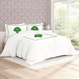 Leafy Embroidered Cotton Sateen Duvet Cover Set