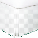 Allena 400TC Sateen Microcheck Cotton Scallop Embroidery Tailored Bed Skirt