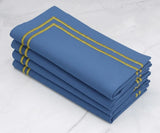 Embroidered Dinner Napkins - Golden Edge