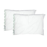 400TC Reverse U Shape Embroidery Cotton Solid Pillowcases (Set Of 2)