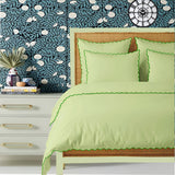 Sage 400TC Cotton Small Scallop Embroidery Duvet Cover Set