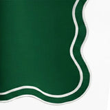 Green and White Napkins - Scalloped