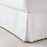 400TC Sateen Solid Cotton Scallop Embroidery Tailored Bed Skirt