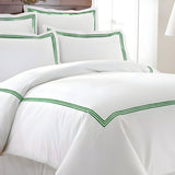 500TC Cotton Triple Embroidery Sateen Solid Duvet Cover Set