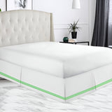 400TC Sateen Solid Cotton Triple Embroidered Tailored Bed Skirt