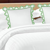 400TC U Shape Scallop Embroidery Cotton Solid Euro Sham