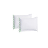 400TC U Shape Scallop Embroidery Cotton Solid Pillowcases (Set Of 2)