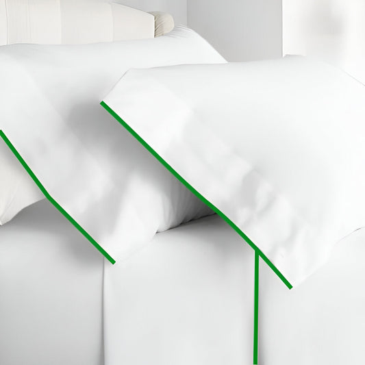 400TC Embroidery Cotton Sateen Solid Sheet Set