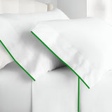 400TC Embroidery Cotton Sateen Solid Sheet Set
