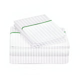 400TC Single Embroidery Sateen Stripe Cotton Sheet Set