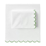 Allena 400TC Cotton Scallop Embroidery Sateen Microcheck Sheet Set