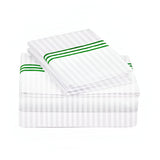 400TC Triple Embroidery Sateen Stripe Cotton Sheet Set
