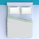 400TC Wavy Embroidery & Border Cotton Sateen Solid Sheet Set