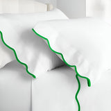400TC Cotton Scallop Embroidery Sateen Solid Pillowcases (Set Of 2)