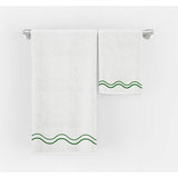 Double Wavy Embroidered Cotton Bath Towels (Set of 2)