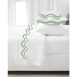 Double Wavy Embroidered Cotton Sheet Set