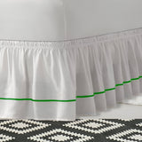 400TC Sateen Solid Cotton Single Embroidered Wrap Around Bed Skirt