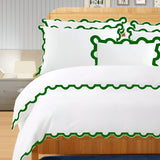 400TC U Shape Applique Embroidery Cotton Duvet Cover Set