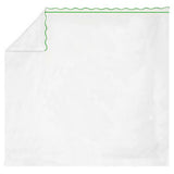 400TC Cotton Scallop Embroidery & Border Sateen Solid Sheet Set