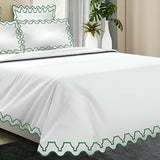 Imaginary Scallop 400TC Cotton Embroidery Sateen Solid Duvet Cover Set