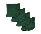 Green Table Napkins - Ruffled Napkin