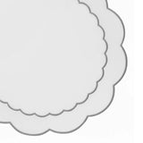 Gray and White Placemats - Scalloped Edge