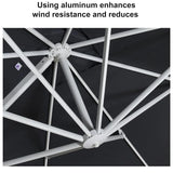 PURPLE LEAF Outdoor Patio Umbrella with Base, Best White Cantilever Umbrellas