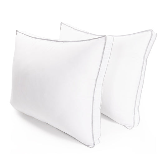 eLuxury Medium Density Down Alternative Gusset Pillows, Standard, Set of 2