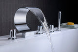 Ribbon 3-Handle Deck-Mount Roman Tub Faucet in Chrome