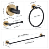 ANZZI Modern 4-Piece Bathroom Hardware Set, RHINO ALLOY Certified Stainless Steel & Zinc, Complete Wall Mount Installation, Multiple Finishes