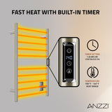 Bali Series 10-Bar Wall Mounted Electric Bathroom Towel Warmer Rack in Brushed Nickel Finish Stainless Steel