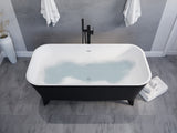 Nightshade Series 63 in. x 32 in. Soaking Freestanding Bathtub with Center Drain in Matte Black Exterior and Feet
