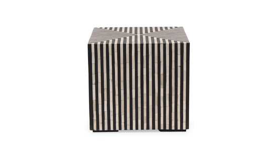 Terning Side Table Black and White