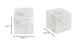 Cora Cube Tabletop Accent Banswara Purple White Marble