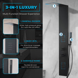 Collines Series 55 in. 2-Jetted Shower Tower with Heavy Rain Shower and Jets and Spray Wand