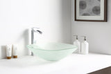 Vista Series 17 in. Bathroom Vessel Sink with Scratch-Tough and Stain-Resistant Surface in Lustrous Frosted Finish Glass