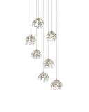 Crystal Bud 7-Light Round Multi-Drop Pendant