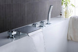 Guaira 3-Handle Deck-Mount Roman Tub Faucet in Chrome