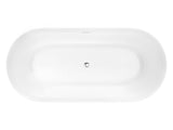 ANZZI Bailey Series 65" L Freestanding Soaker Tub with Deep Relaxation Depth (15"), Built-in Overflow, and Durable Acrylic/Solid Surface Construction, White