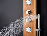 CRANE Series 60 in. 3-Jetted Full Body Shower Panel System with Heavy Rain Shower and Spray Wand in Natural Bamboo