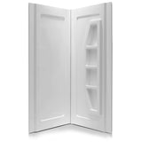 Gradient 36 in. x 36 in. x 74 in. 2-piece DIY Friendly Corner Shower Surround in White