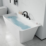 Vault Series 67 in. x 32 in. Flat Bottom Acrylic Freestanding Soaking Bathtub with Center Drain and Faucet
