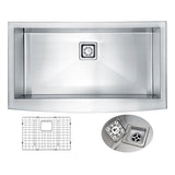 Elysian Farmhouse Stainless Steel 36 in. Single Bowl Kitchen Sink in Brushed Satin