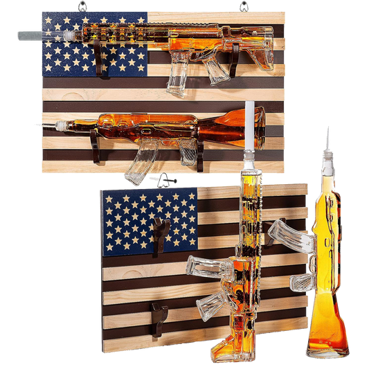 2 Gun Whiskey Decanters Set AR15 and AK47 Gun Decanter 1000ml